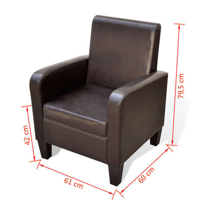 vidaXL Fauteuil Marron Similicuir