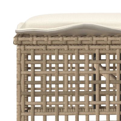 vidaXL Salon de jardin avec coussins 4 pcs beige résine tressée verre