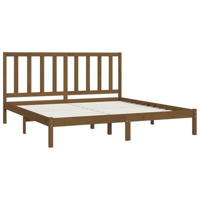 vidaXL Cadre de lit sans matelas marron miel bois pin massif 200x200cm