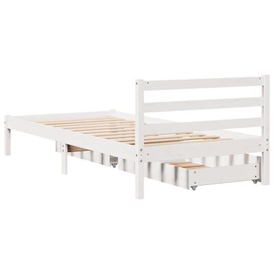 vidaXL Cadre de lit sans matelas blanc 100x200 cm bois de pin massif