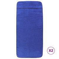 vidaXL Serviettes de plage 2 pcs bleu royal 60x135 cm tissu 400 GSM