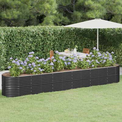 vidaXL Lit surélevé de jardin Acier enduit de poudre Anthracite