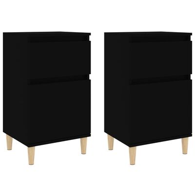 vidaXL Tables de chevet 2 pcs noir 40x35x70 cm