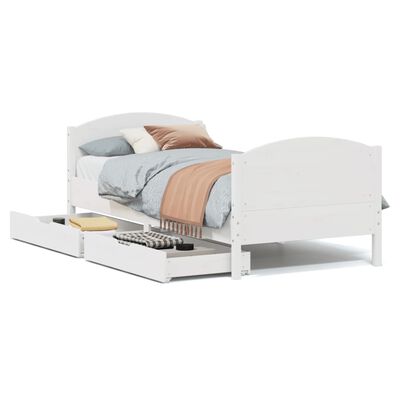 vidaXL Cadre de lit sans matelas blanc 90x200 cm bois de pin massif