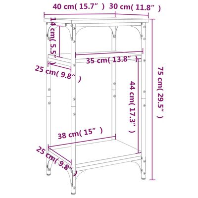 vidaXL Table d'appoint Chêne sonoma 40x30x75 cm Bois d'ingénierie