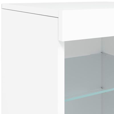 vidaXL Buffet avec lumières LED blanc 164x37x67 cm