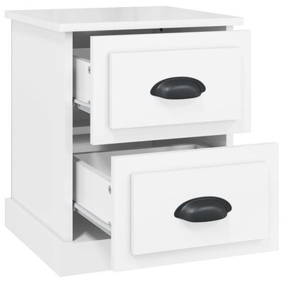 vidaXL Tables de chevet 2 pcs blanc brillant 39x39x47,5 cm