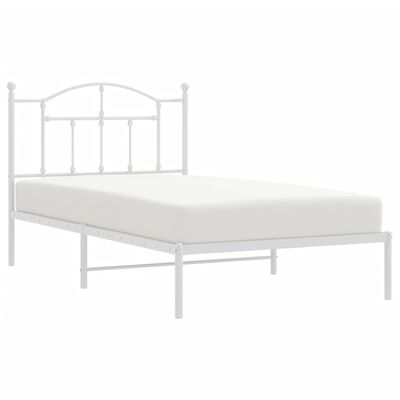 vidaXL Cadre de lit métal sans matelas et tête de lit blanc 100x190 cm