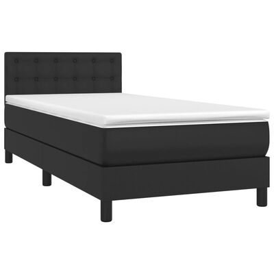 vidaXL Sommier à lattes de lit avec matelas et LED Noir 90x200 cm