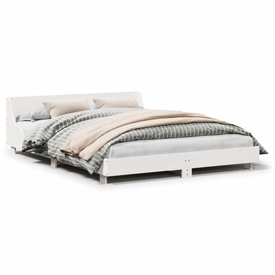 vidaXL Cadre de lit sans matelas blanc 150x200 cm bois de pin massif