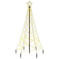 vidaXL Sapin de Noël avec piquet Blanc chaud 200 LED 180 cm