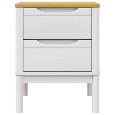 vidaXL Table de chevet FLORO blanc 45x39x57 cm bois de pin massif