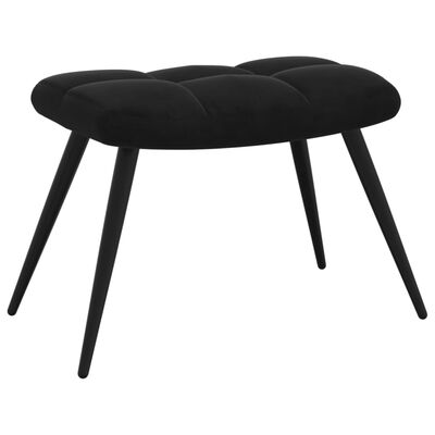 vidaXL Chaise de relaxation avec tabouret Noir Velours