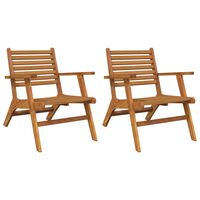 vidaXL Chaises de jardin lot de 2 Bois d'acacia solide