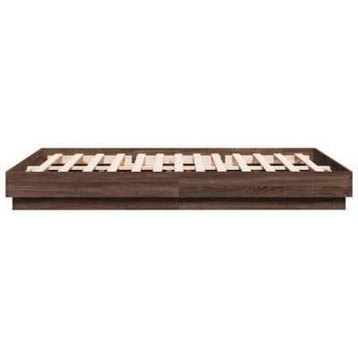 vidaXL Cadre de lit chêne marron 120x200 cm bois d'ingénierie