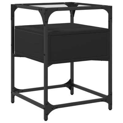 vidaXL Table de chevet noir 40x40x55 cm bois d'ingénierie