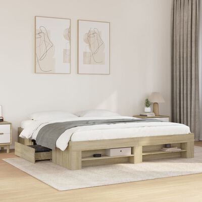 vidaXL Cadre de lit sans matelas chêne sonoma 180x200 cm