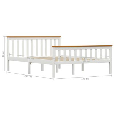 vidaXL Cadre de lit sans matelas blanc bois de pin massif 140x200 cm