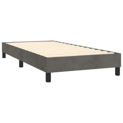 vidaXL Sommier à lattes de lit et matelas Gris foncé 90x190 cm Velours