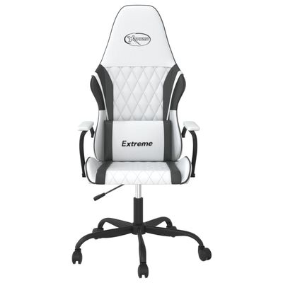 vidaXL Chaise de jeu Blanc et noir Similicuir