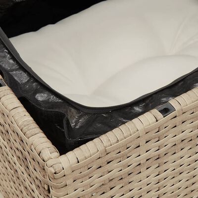 vidaXL Salon de jardin avec coussins 13 pcs beige résine tressée