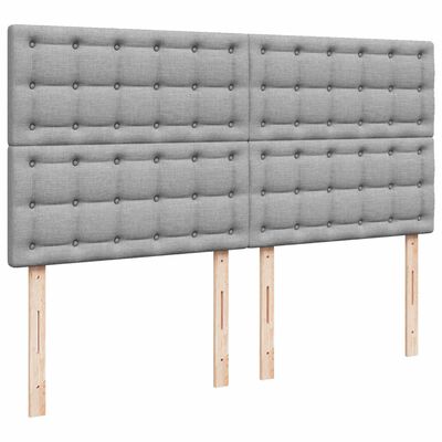 vidaXL Sommier à lattes de lit avec matelas Gris clair 200x200cm Tissu