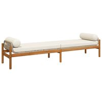 vidaXL Banc de jardin avec coussin beige résine tressée acacia