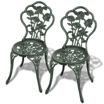 vidaXL Ensemble de bistro 3 pcs Aluminium coulé Vert