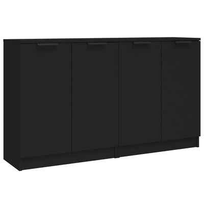 vidaXL Buffets 2 pcs Noir 60x30x70 cm Bois d'ingénierie