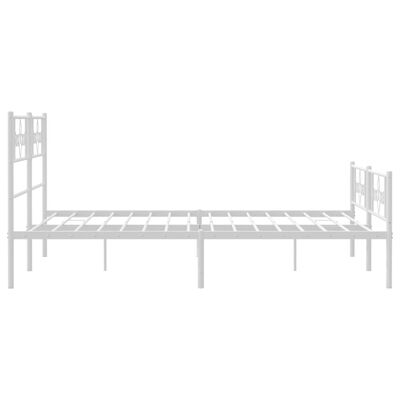 vidaXL Cadre de lit métal sans matelas et pied de lit blanc 135x190 cm