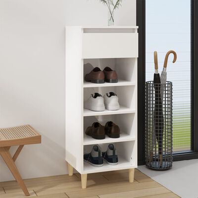 vidaXL Armoire à chaussures Blanc brillant 40x36x105cm Bois ingénierie