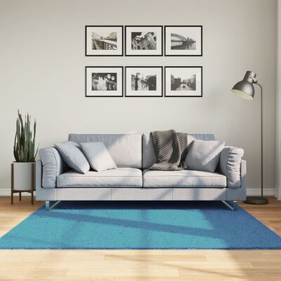 vidaXL Tapis OVIEDO à poils courts turquoise 160x160 cm