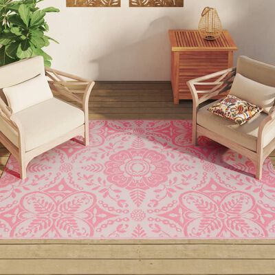 vidaXL Tapis d'extérieur rose 140x200 cm PP