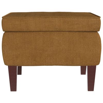 vidaXL Tabouret avec pieds en bois Marron Velours