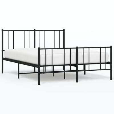 vidaXL Cadre de lit métal sans matelas avec pied de lit noir 140x200cm