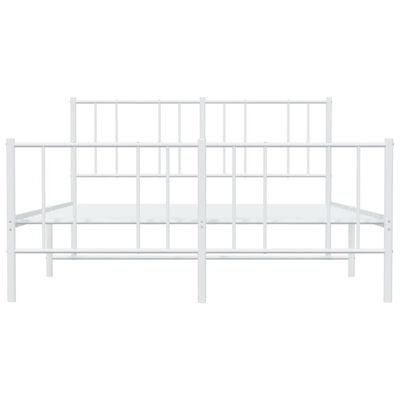 vidaXL Cadre de lit métal sans matelas et pied de lit blanc 120x190 cm