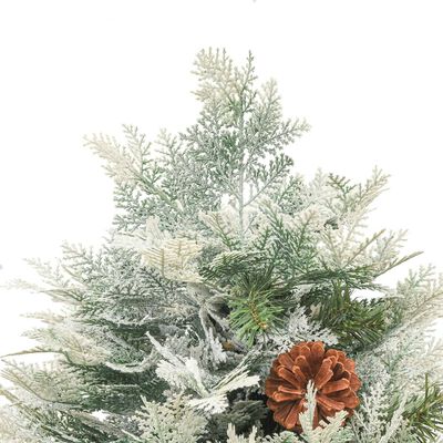 vidaXL Sapin de Noël pré-éclairé et pommes de pin vert 120cm PVC et PE