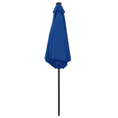 vidaXL Parasol de jardin et lumières LED mât en aluminium bleu azuré