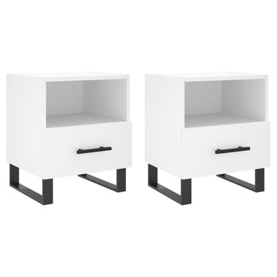 vidaXL Tables de chevet 2 pcs blanc 40x35x47,5 cm bois d’ingénierie