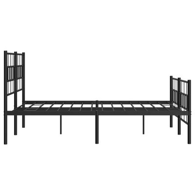 vidaXL Cadre de lit métal sans matelas avec pied de lit noir 150x200cm