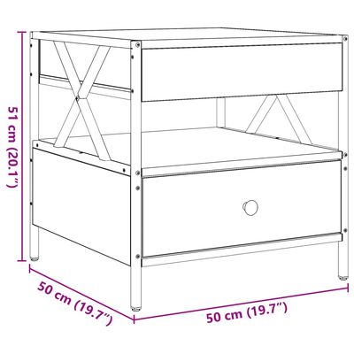 vidaXL Table basse avec LED Infinity sonoma gris 50x50x51 cm