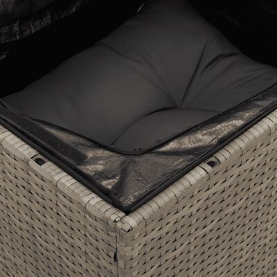 vidaXL Salon de jardin 9 pcs avec coussins gris résine tressée