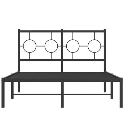 vidaXL Cadre de lit métal sans matelas avec tête de lit noir 120x190cm