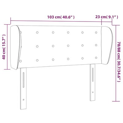 vidaXL Tête de lit avec oreilles Vert 103x23x78/88 cm Tissu