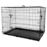 FLAMINGO Cage métallique animaux avec porte coulissante XL Noir