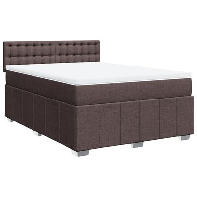 vidaXL Sommier à lattes de lit avec matelas Marron foncé 140x200 cm