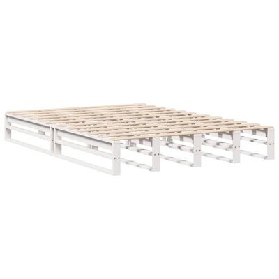 vidaXL Lit bibliothèque sans matelas blanc 120x190 cm bois massif