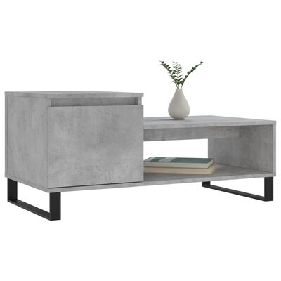 vidaXL Table basse Gris béton 100x50x45 cm Bois d'ingénierie