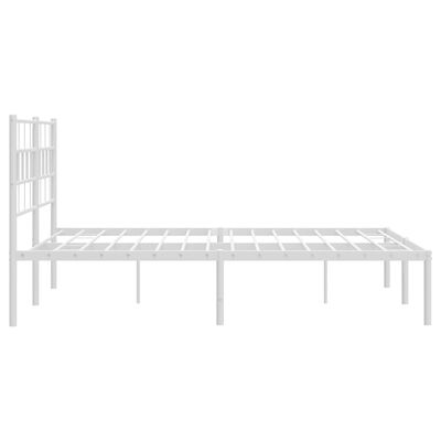 vidaXL Cadre de lit métal sans matelas et tête de lit blanc 120x190 cm