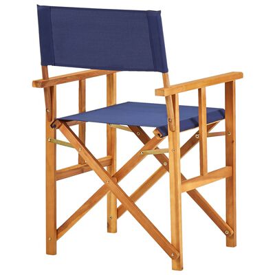 vidaXL Chaises de metteur en scène lot de 2 Bois massif d'acacia bleu